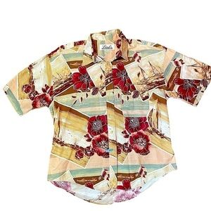 Links edition short sleeve mens button down Hawaiian shirt